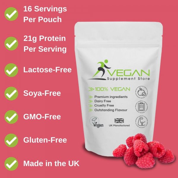 Raspberry Vegan Protein Powder Features